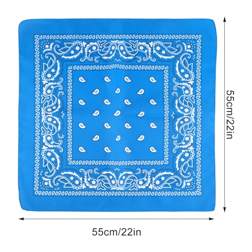 NACHLYNN 10/20pcs Paisley Bandanas Assorted Bandanas Cowboy Polyester Headbands Square Scarf Headwear - color: Blue
