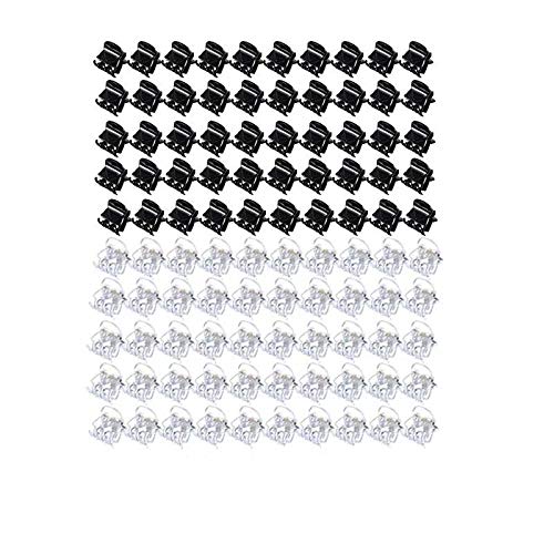 100pc/pack 1cm Hair Claws Clip for Women Girls Black & Brown & clear Plastic Mini Hairpin Hair Clip Clamp Hair Accessories Gifts (KLF-CLEAR+BLACK) - color: KLF-CLEAR+BLACK
