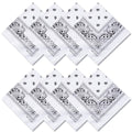 Raylarnia 8 PCS 100% Cotton Bandanas, 22 Inchs Multi-Purpose Bandana Scarfs Headbands for Men and Women - color: 8-white