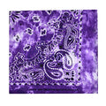 NYFASHION101 Unisex Double Sided Print Paisley Cotton Bandana Head Wrap Scarf - color: Purple Tie Dye