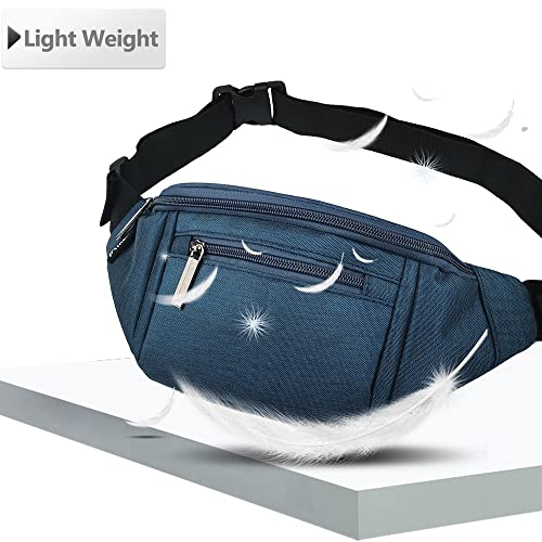 Fanny Pack for Men Women,Crossbody Waist Bag Pack,Belt Bag for Travel Walking Running Hiking Cycling,Easy Carry Any Phone,Wallet (Dark blue) - color: Dark blue
