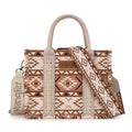 Wrangler Aztec Tote Bag for Women Boho Shoulder Purses and Handbags - color: Aztec Tan (Guitar Strap)