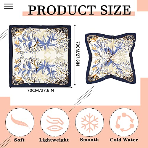 Zhanmai 8 Pcs 27.5 x 27.5 Inch Silk Bandana Square Satin Head Scarves Women Hair Scarves Hair Wrap Neck Scarf for Sleeping - color: Multicolor, style: Fresh