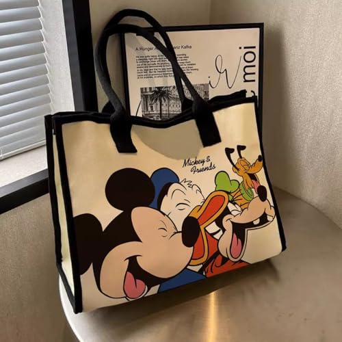 Cute Canvas Tote Bag with Zipper & Inner Pocket, Reusable Gift Bag for Women, Large Work Beach Travel Tote - color: M2
