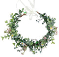 Vivivalue Floral Crown Flower Garland Headband Hair Wreath Floral Headpiece Halo Boho with Ribbon Wedding Party Festival Photos - color: Z
