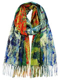 VENVSBEE Reversible Scarf Soft Large Shawl Wrap Blanket Double Sided Art Print Warm Pashmina Stoles Klimt Van Gogh Gifts - color: Art 17