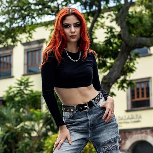 MILAKOO Punk Leather Waist Belt for Women Vintage Accessories for Hippie Skateboarding Enthusiasts - color: D