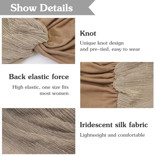 XYIYI Chemo Headwear Turban for Women, Cancer Patients Head Wrap Cover Hat for Hair Loss - color: Khaki