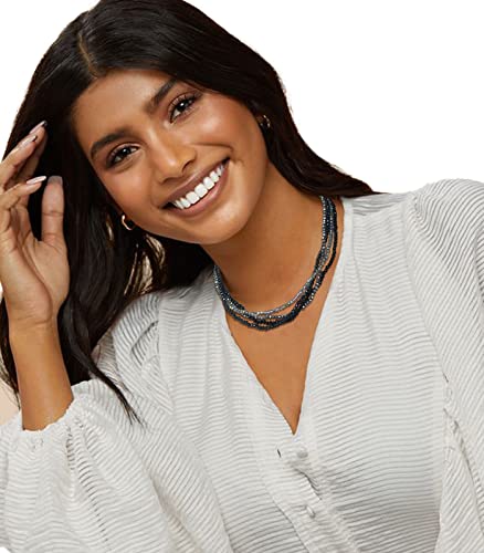 Noessla Beaded Statement Necklaces for Women Layered Chunky Bead Necklace Fashion Costume Jewelry Gifts for Mom - color: 029-Black