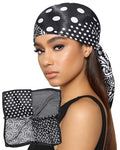 AWAYTR 35” Satin Head Scarf for Women Like Silk Scarf for Hair Scarf Satin Hair Bandana Women Headscarf Hair Wrap Scarf Neck - color: Cashew - Black