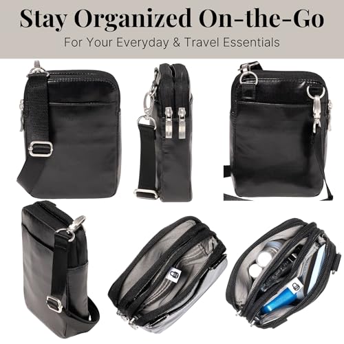 Baggallini Women's Modern Take Two Rfid Crossbody - color: Black Gloss Ripstop