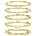 XIANNVXI 5PC Platinum Plated Silver Beaded Bracelet for Women Stretch Elastic Stackable Bead Ball Bracelet Trendy Set Women Dainty Jewelry - color: Gold C