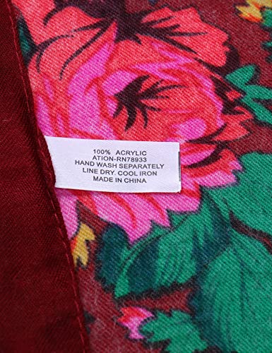MJ SERECA Acrylic Bandana Printed Hair Scarf Square Ukrainian Head Scarf Floral Babushka Neck Scarf for Women 30"/42"/60" - color: 3 Pack-a 30"