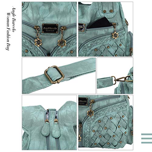 Angel Barcelo Purses for Women Large Shoulder Bag Soft Hobo Bags for Women - color: Green-2