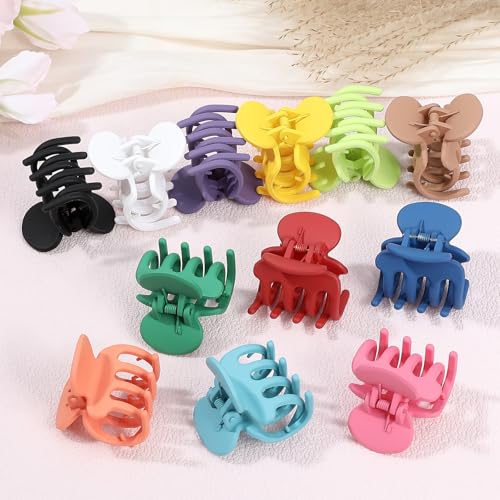 Sisiaipu 12Pcs Hair Clips for Women 1.8 Inch Small Claw Clips for Thin Hair Medium Hair Claw Clips for Thick Hair Accessories for Women Girls (Dopamine) - color: Dopamine