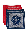 Bycc Bynn Large 27x27 Inch Bandana - 4 Pack 100% Cotton Bandanas for Men & Women - color: Red+red+navy+navy