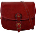 Time Resistance Leather Cross Body Bag for Women - Handbag, Shoulder, Messenger, Purse - color: Red