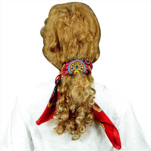 Sunshine Joy Paisley Hippie Bandana 22x22 Inches - color: Classic Red