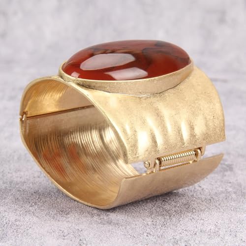 Chunky Gold Bracelet Trendy Gold Cuff Bracelets for Women Statement Silver Arm Cuffs Bangles Arm Punk Jewelry Accessories - style: Chunky Arm Cuff