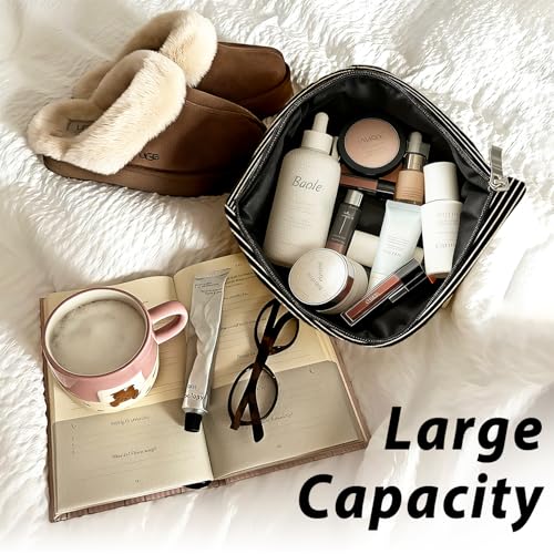 Funny Dachshund Makeup Bag, Dachshund Lovers Gifts for Women Cosmetic Bag, Weiner Dog Gifts for Women, Funny Weiner Dog Striped Small Toiletry Bags Zipper Makeup Pouch - color: 03-funny Peeping Dachshund