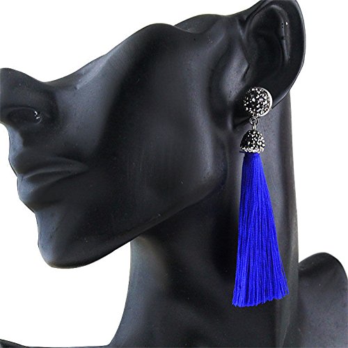 AD Beads Crystal Silk Tassel Rhinestone Cap Fringe Dangle Stud Earrings or Pendant Accessories - color: 04 Brown, size: Dangle Earrings (Style 1)