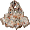 MINIDORA Lightweight Scarves for Women Elegant Floral Pattern Scarf Shawls Sunscreen Head Shawls - color: Style 3-beige