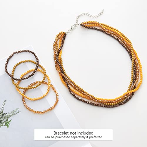 Noessla Beaded Statement Necklaces for Women Layered Chunky Bead Necklace Fashion Costume Jewelry Gifts for Mom - color: 029-Yellow