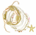 Beach shell sea star sea bead anklet set for Women, adjustable gold-plated Bohemian shell bracelet for ankle Fashion Layered anklet - color: Starfish 7Pcs