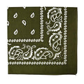 Motique Accessories Extra Large Paisley Bandana 27x27 Inch - color: Olive