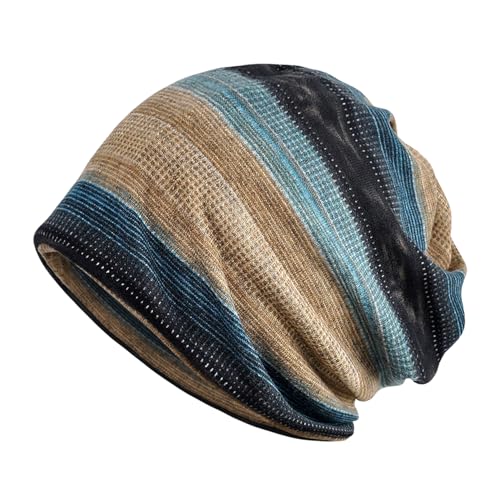 Chemo Headwear for Women Soft Cotton Slouchy Beanie Hat Scarf for Cancer Care - color: Khaki