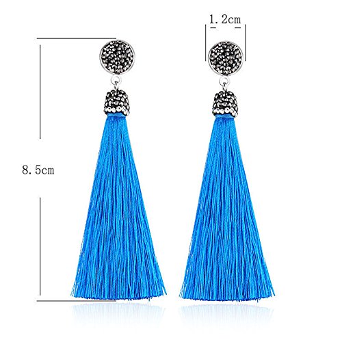 AD Beads Crystal Silk Tassel Rhinestone Cap Fringe Dangle Stud Earrings or Pendant Accessories - color: 04 Brown, size: Dangle Earrings (Style 1)