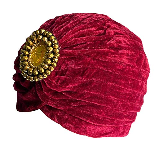 Decou Twist Pleated Hair Wrap Stretch Turban 0545 - color: Wine