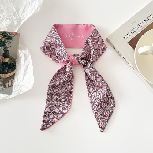 4/40 Pcs Hair Scarf for Women, 35"x2.36" Lightweight Silk Headband, Purse & Bag Scarves Gift Collection - color: Monochrome