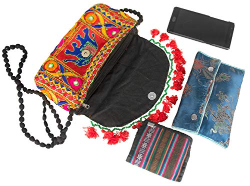 Satchel Handbag Purse Crossbody Colorful Tassels Women Fashion Boho Coin Wallet Accessories Elephant Unique