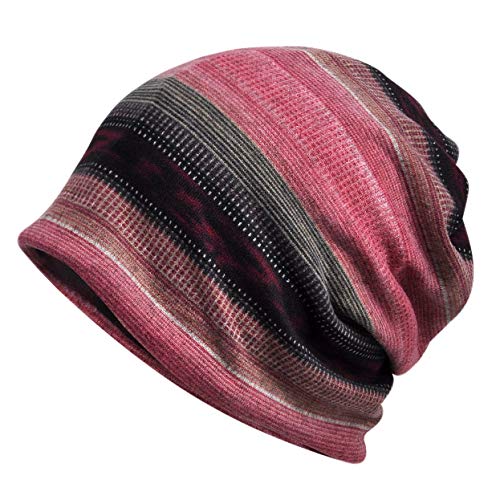 Women's Baggy Slouchy Beanie Chemo Hat Cap Scarf - color: 3 Pack-multicolor a