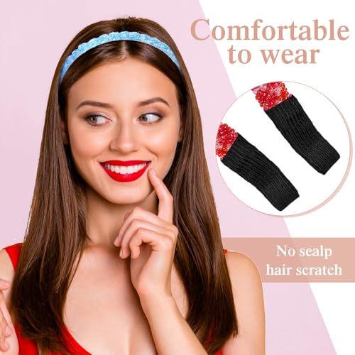 MTLEE 6 Pcs Beaded Headbands for Women Sparkly Crystal Non Slip Thin Beaded Hairbands for Women's Hair Colorful Fashion Handmade Gift Hair Hoop Accessories(Colorful) - color: Colorful