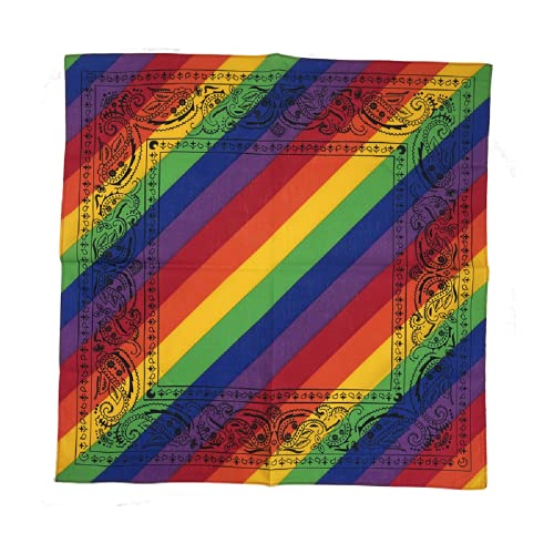 Vamqor 12pcs Bandana for women and men 100% Cotton Custom Fashion Paisley Design Multifunctional Outdoor Square Handkerchief - color: Lgbt