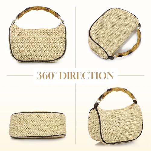 GOKTOW Straw Clutch Purses for Women Small Summer Handbag Woven Beach Hobo Tote Bags Vacation Crossbody Bag 2026 - color: Beige