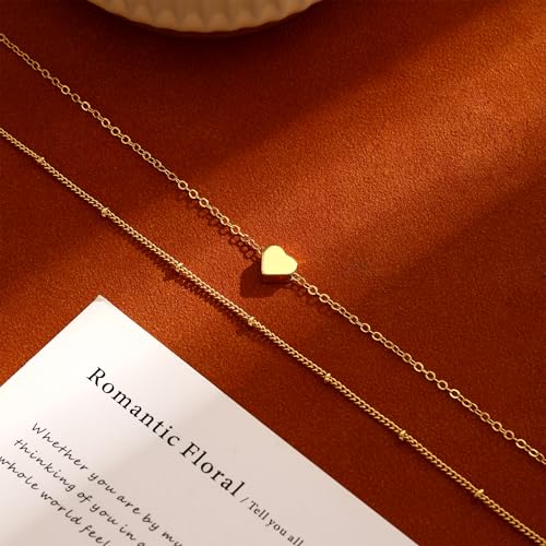 VIROMY Gold Ankle Bracelets for Women - Layered Anklets for Women Waterproof Beach Jewelry Gifts - color: Anklet E-Gold