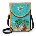 Small Crossbody Bags for Women Designer Cell Phone Bag Boho Shoulder Wallet Purse - color: Coconut Tree
