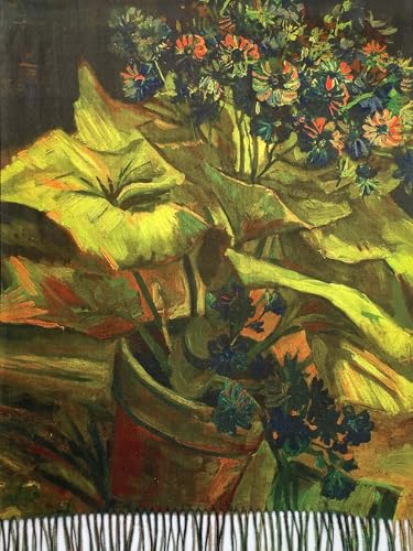 VENVSBEE Reversible Scarf Soft Large Shawl Wrap Blanket Double Sided Art Print Warm Pashmina Stoles Klimt Van Gogh Gifts - color: Art 26