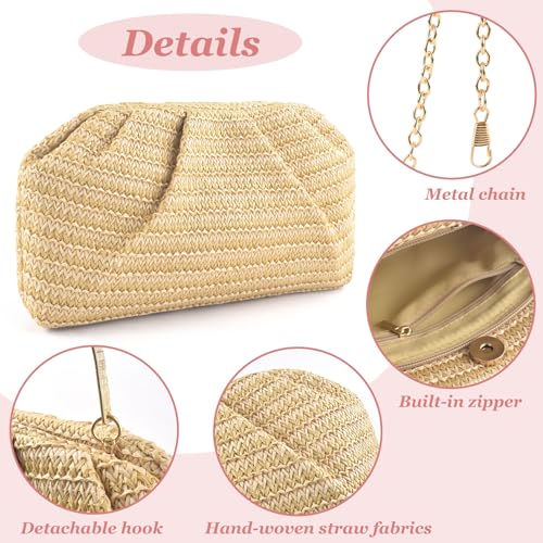 ERKOON Clutch Purse for Women Elegant Pleated Evening Bag Crossbody Shoulder Handbag Envelope Bag with 2 Detachable Chain - color: Color Blocking