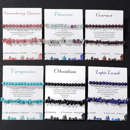 Healing Crystal Bracelets for Women 2 PCS 6mm Natural Stone Bracelet Stretch Crystal Beaded Bracelets Handmade Gemstone Bracelet Jewelry Gifts Christmas Gifts for Women Girls - style: turquoise