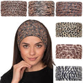 Cobahom 6Pcs Wide Headbands for Women Non Slip Soft Fabric Hair Wrap Boho Head Bands Elastic Sport Hair Bands for Workout Yoga Running (Animal Print)
