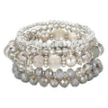 Noessla Beaded Boho Stretch Bracelet Colorful Stackable Crystal Beads Bracelets Trendy Costume Jewelry Mothers Day Gifts for Women - color: 21-Grey