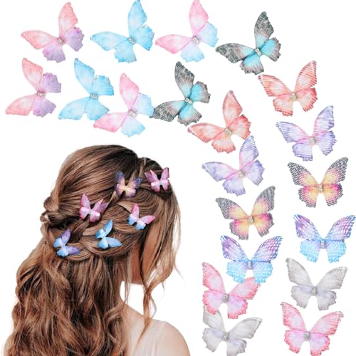 20Pcs Moving Glitter Hair Clips Fairy Accessories for Women and Teens, Colorful 90s Clips (Purple) - color: Purple