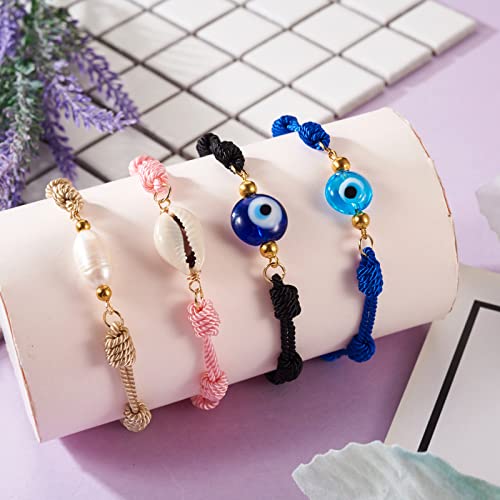 Adjustable Slider Bracelets Colorful Half Finished Bracelets Adjustable Beaded Bracelets DIY Friendship Bracelets for Women Jewelry Making Gifts Supplies - color: 5 Colors