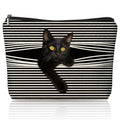 Funny Cat Makeup Bag & Travel Pouches for Toiletries, Funny Black Cat Gifts for Women & Teen Girls, Cats Gifts Lovers for Travel & Christmas，Kitty Cosmetic Zipper Travel Toiletry Bag - color: 02-Cat(05)