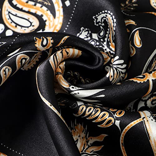 STARWHISPER 100% Pure Mulberry Silk Square Scarf-27''x27 Lightweight Hair Scarves Headscarf Night Sleeping with Gift Packed - color: Paisley Bird