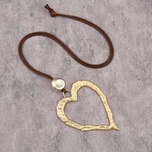 Chunky Necklace for Women Boho Pendant Necklace Statement Western Choker Necklaces for Women Vintage Bohemian Jewelry - style: Boho Heart Necklace